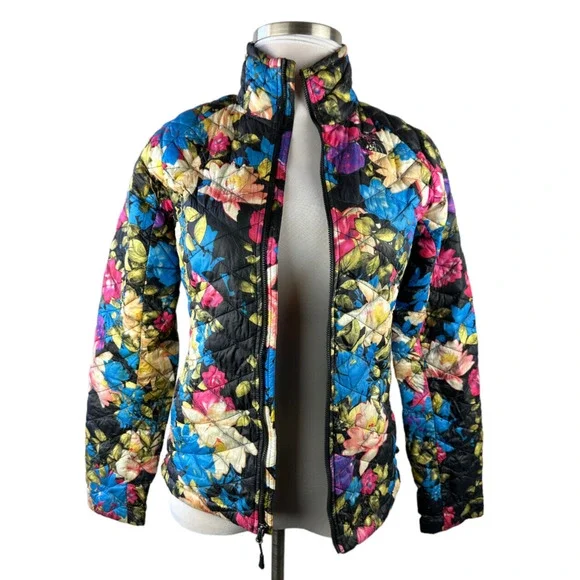 The North Face Floral Lotus Jacket Quilted Thermoball Puffer Full Zip Size Small - Picture 4 of 14